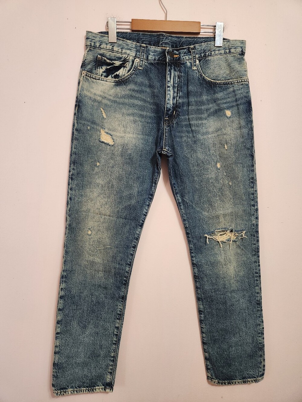Denim & Supply Ralph Lauren Y2K Grunge Distressed Boyfriend Jeans Acid Wash 28